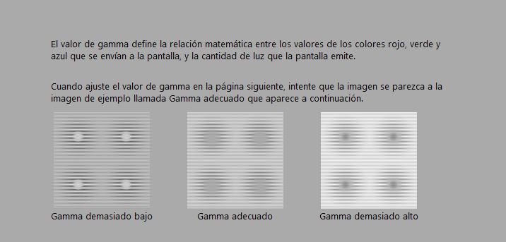 Visualización de ajuste de gamma para mejorar la reproducción del color